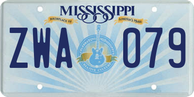 MS license plate ZWA079
