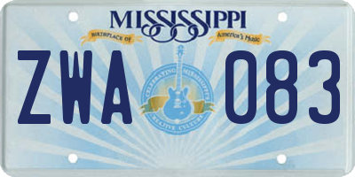 MS license plate ZWA083