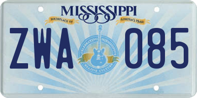 MS license plate ZWA085