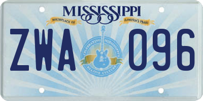 MS license plate ZWA096