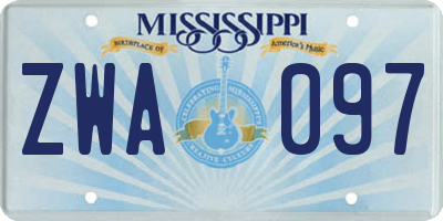 MS license plate ZWA097