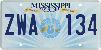 MS license plate ZWA134