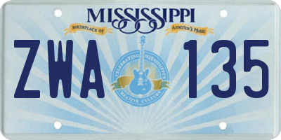 MS license plate ZWA135
