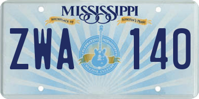 MS license plate ZWA140