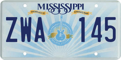 MS license plate ZWA145