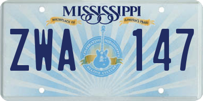 MS license plate ZWA147