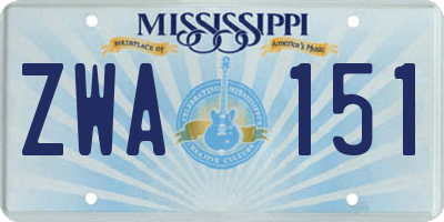 MS license plate ZWA151