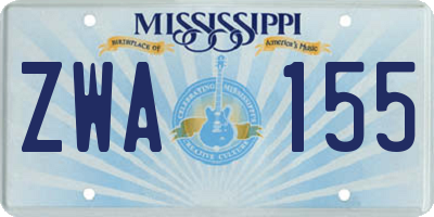 MS license plate ZWA155