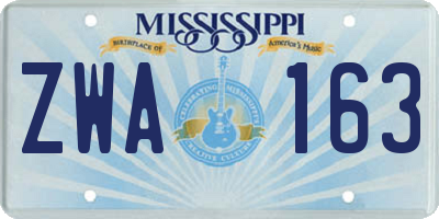 MS license plate ZWA163