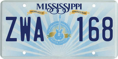 MS license plate ZWA168