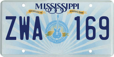 MS license plate ZWA169