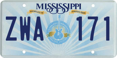 MS license plate ZWA171