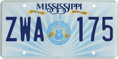 MS license plate ZWA175