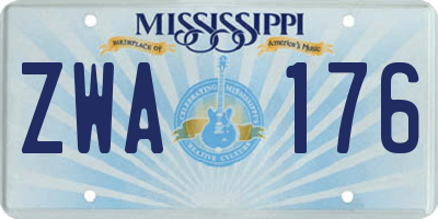 MS license plate ZWA176