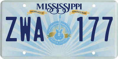 MS license plate ZWA177