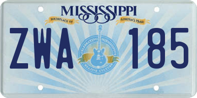 MS license plate ZWA185
