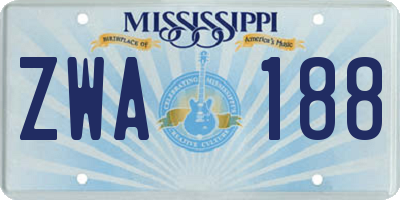 MS license plate ZWA188