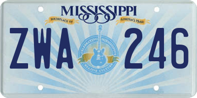 MS license plate ZWA246