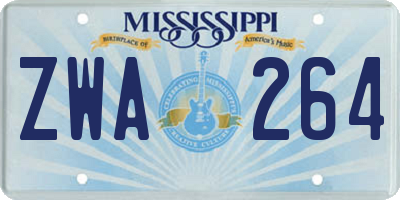 MS license plate ZWA264