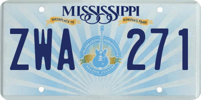 MS license plate ZWA271