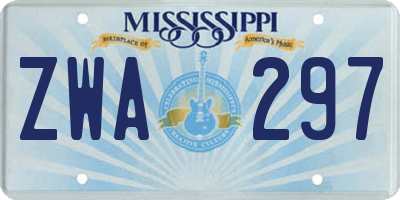 MS license plate ZWA297