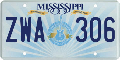 MS license plate ZWA306