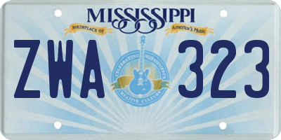 MS license plate ZWA323