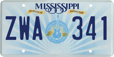 MS license plate ZWA341