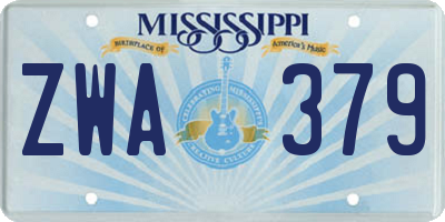 MS license plate ZWA379