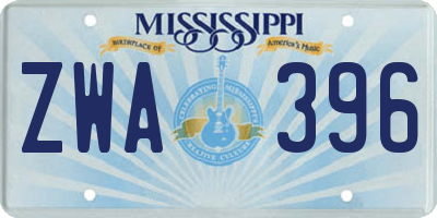 MS license plate ZWA396