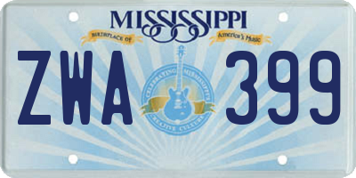 MS license plate ZWA399