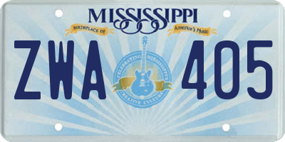 MS license plate ZWA405