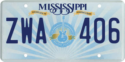 MS license plate ZWA406