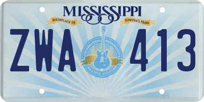 MS license plate ZWA413