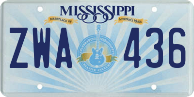 MS license plate ZWA436