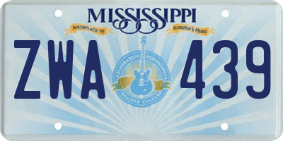 MS license plate ZWA439