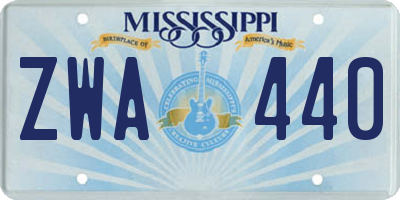 MS license plate ZWA440