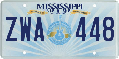 MS license plate ZWA448
