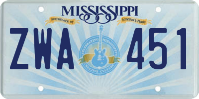 MS license plate ZWA451
