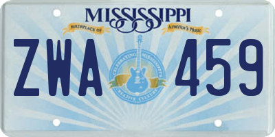 MS license plate ZWA459