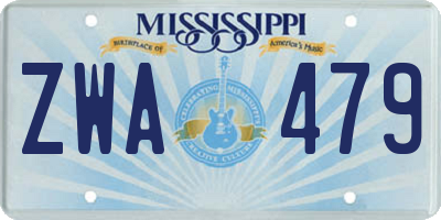 MS license plate ZWA479