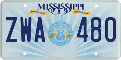 MS license plate ZWA480