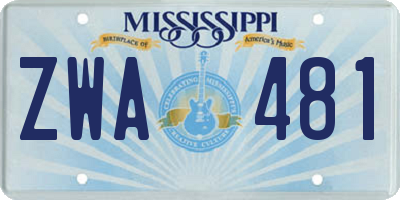 MS license plate ZWA481