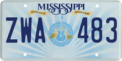 MS license plate ZWA483