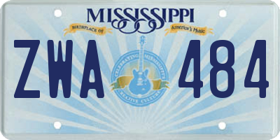 MS license plate ZWA484