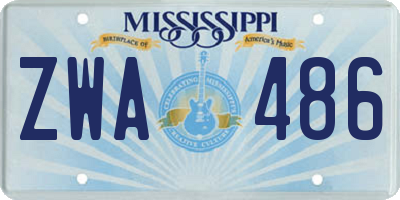 MS license plate ZWA486