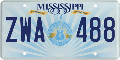 MS license plate ZWA488