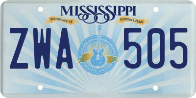 MS license plate ZWA505