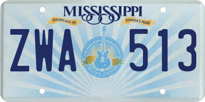 MS license plate ZWA513