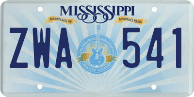 MS license plate ZWA541